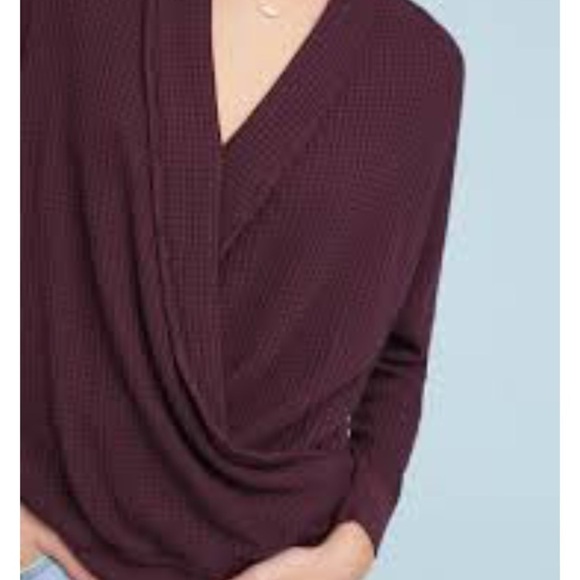 Three dots fireside shawl collar wrap top FLAW - Picture 3 of 8